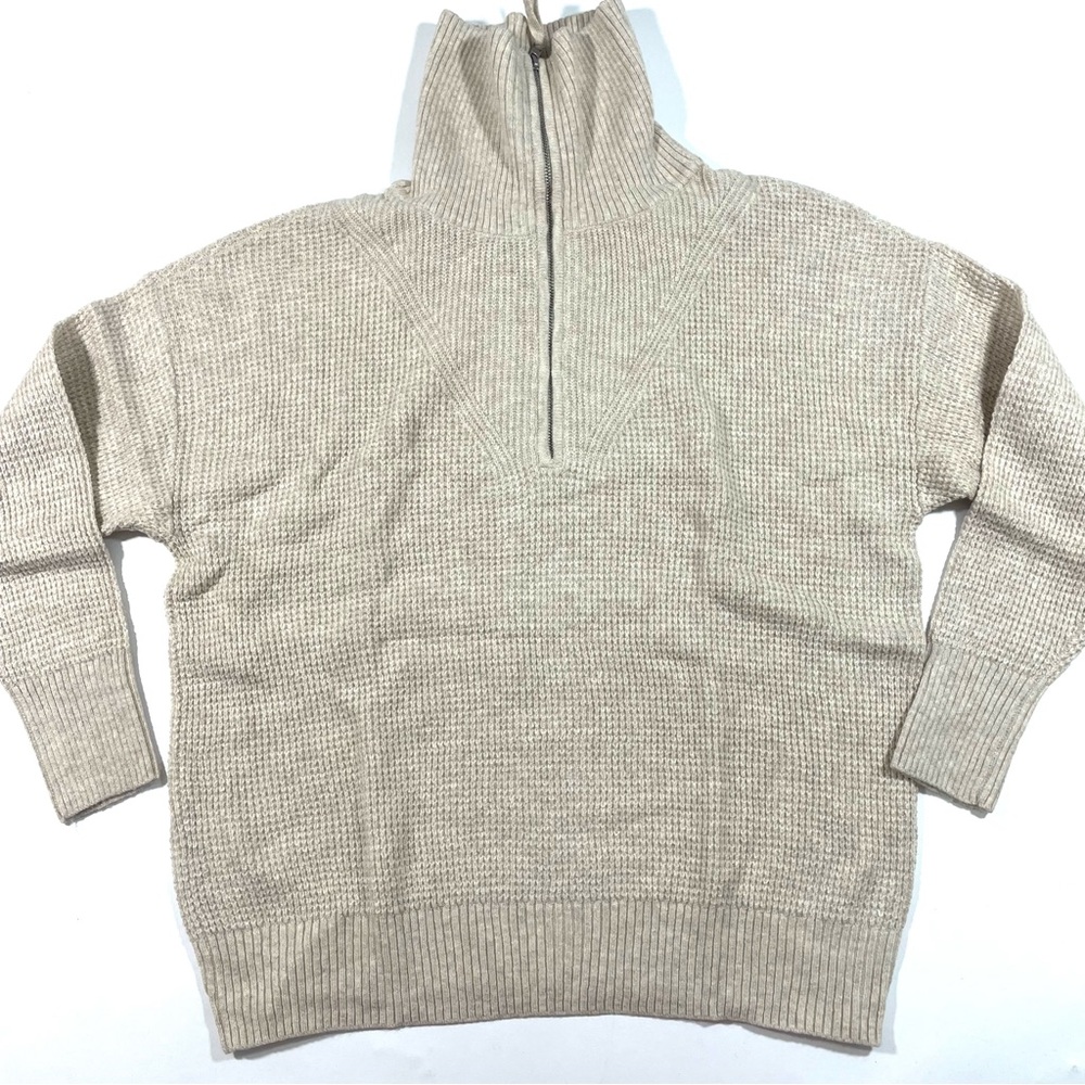 LAST ONE! NWOT Aerie CozyUp Waffle Quarter Zip Sweater - Picture 2 of 8
